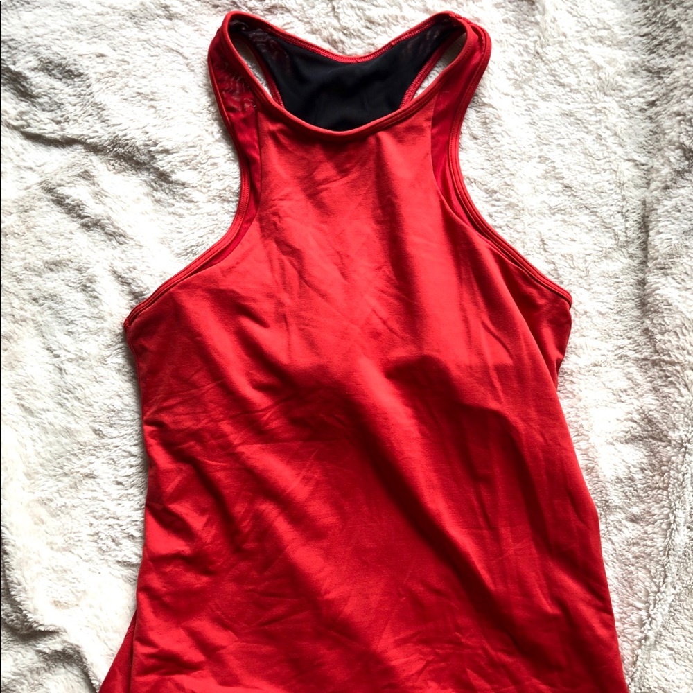 Red racerback active top